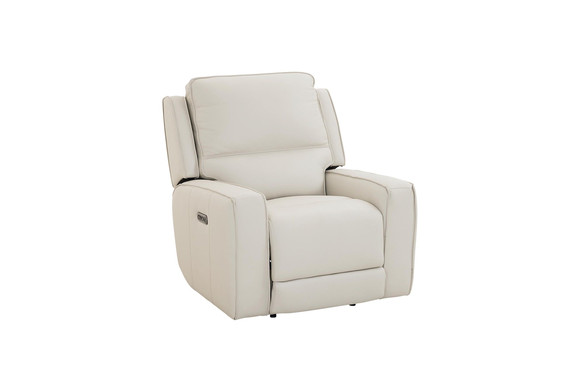 Bassett Club Level Raymond Power Motion Wallsaver Recliner in Vanilla Leather - Chapin Furniture