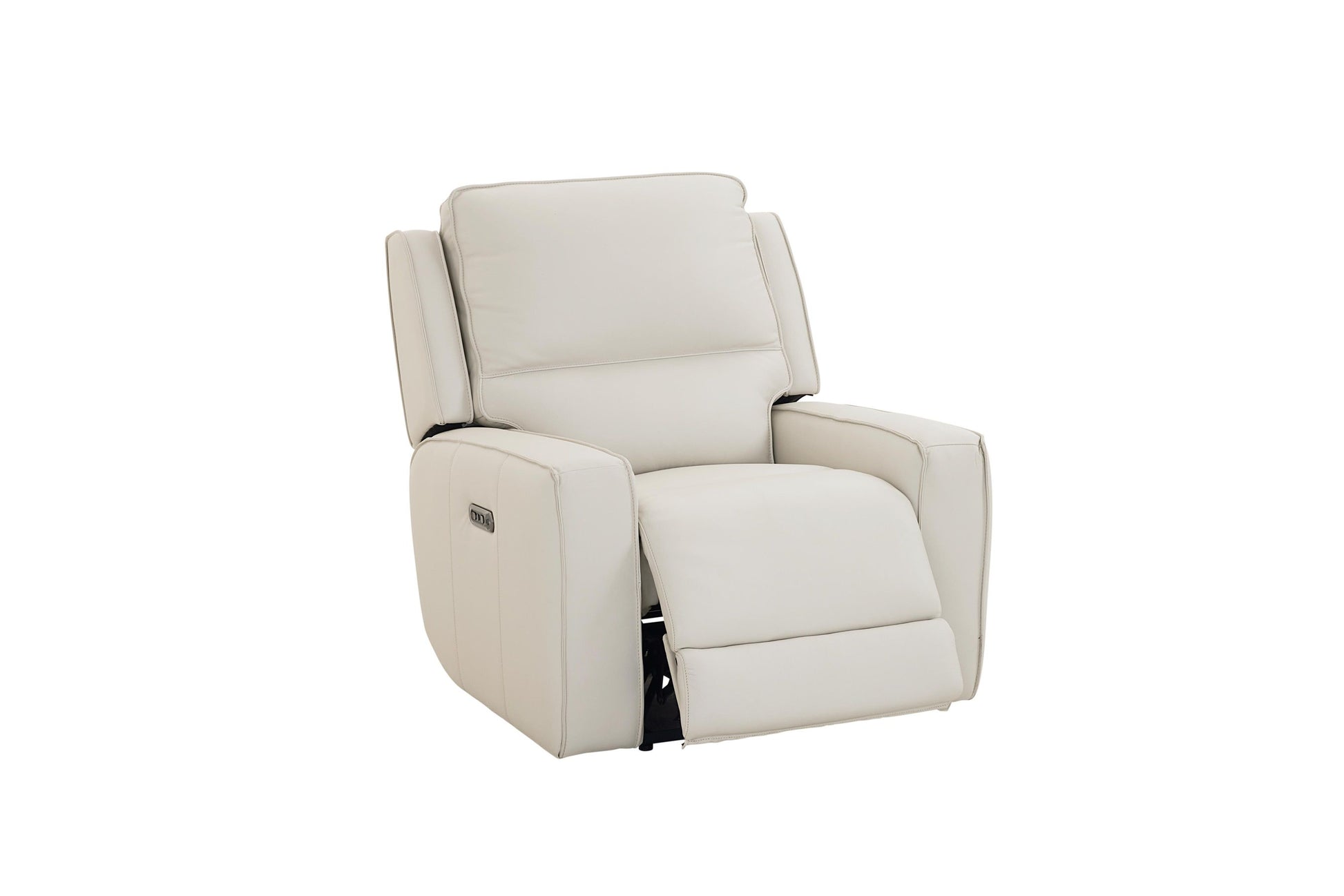 Bassett Club Level Raymond Power Motion Wallsaver Recliner in Vanilla Leather - Chapin Furniture