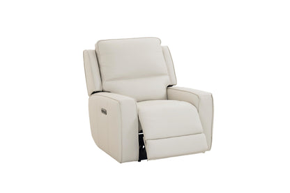 Bassett Club Level Raymond Power Motion Wallsaver Recliner in Vanilla Leather - Chapin Furniture
