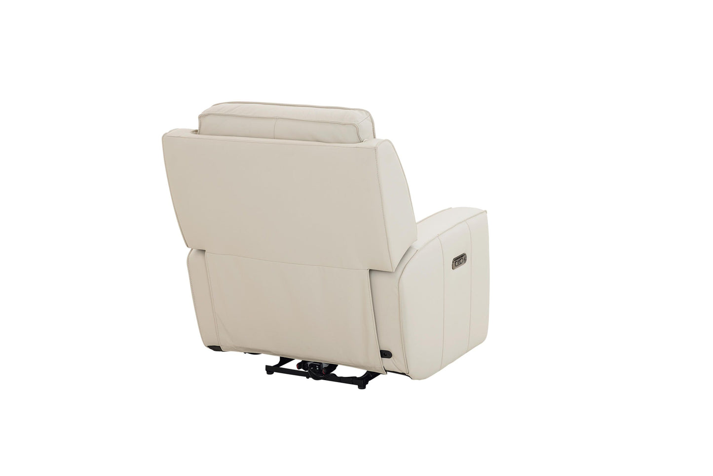 Bassett Club Level Raymond Power Motion Wallsaver Recliner in Vanilla Leather - Chapin Furniture