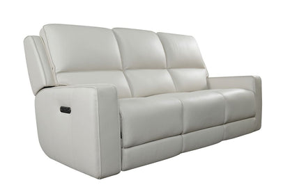 Bassett Club Level Raymond Power Motion Sofa in Vanilla Leather - Chapin Furniture