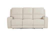 Bassett Club Level Raymond Power Motion Sofa in Vanilla Leather - Chapin Furniture