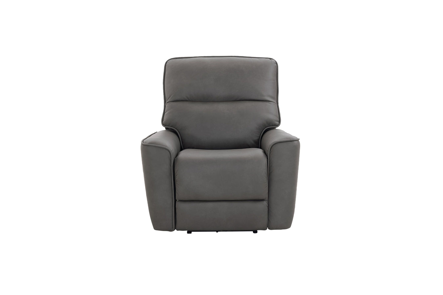 Bassett Club Level Kenneth Power Motion Wallsaver Recliner in Gunmetal Leather - Chapin Furniture