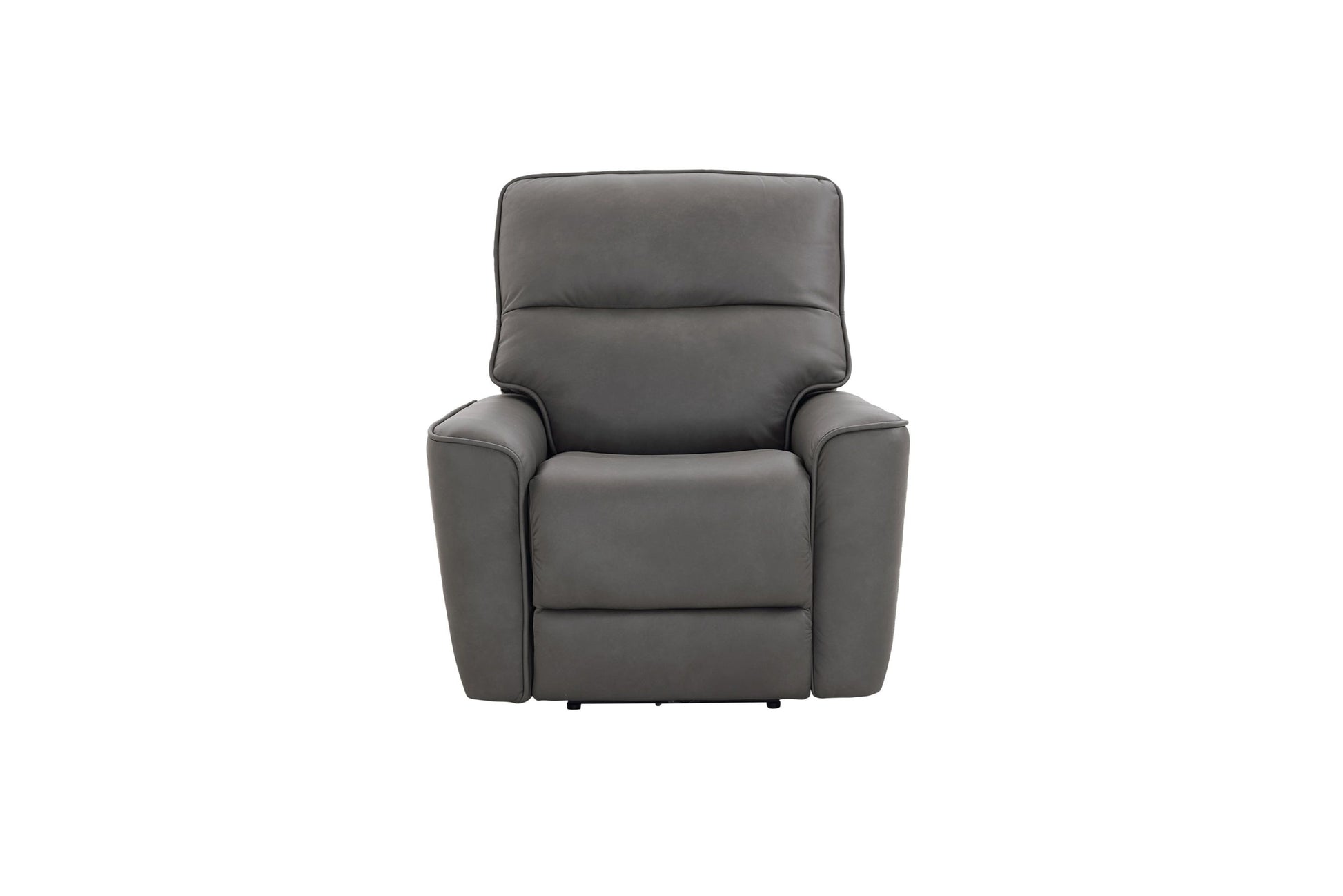 Bassett Club Level Kenneth Power Motion Wallsaver Recliner in Gunmetal Leather - Chapin Furniture