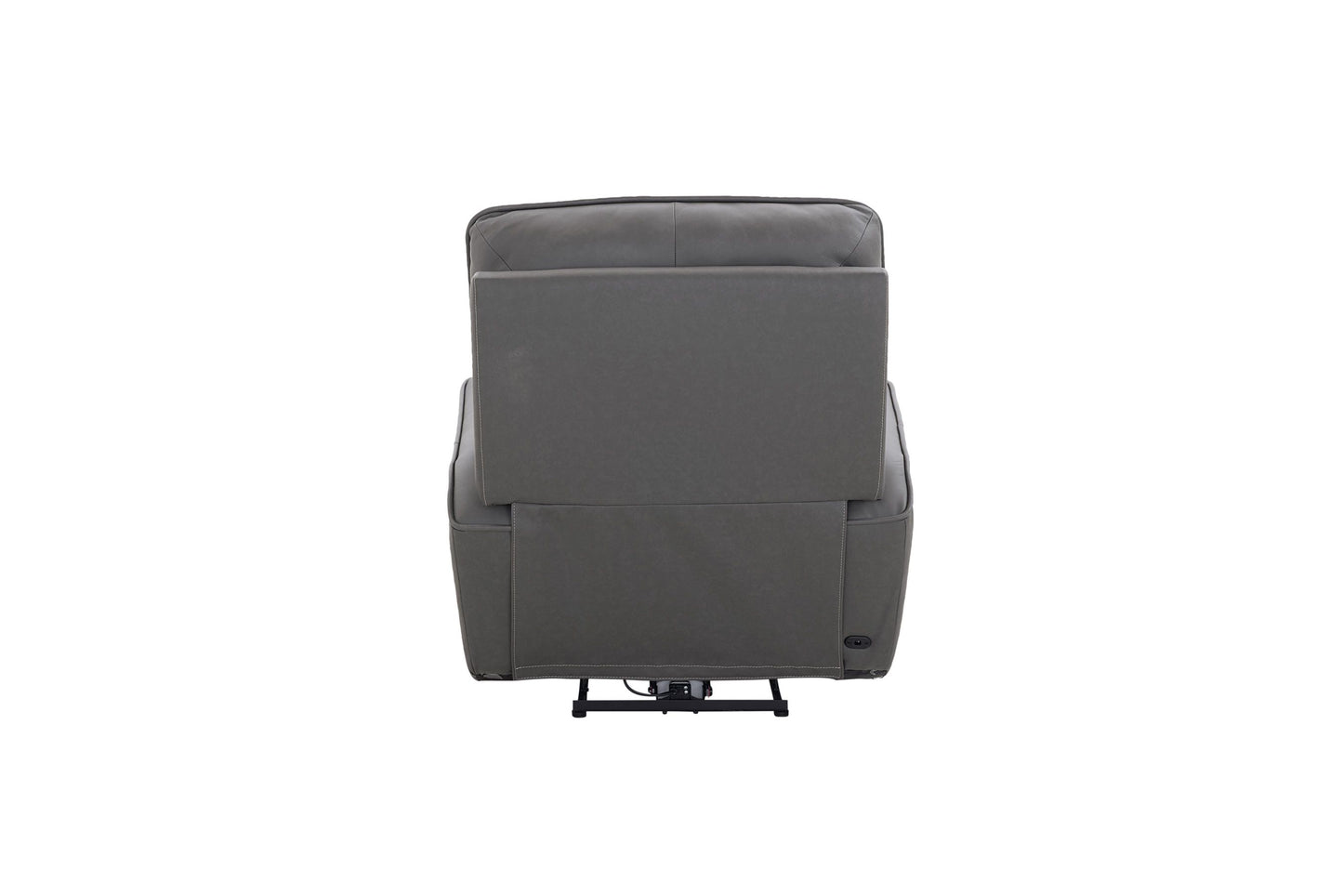 Bassett Club Level Kenneth Power Motion Wallsaver Recliner in Gunmetal Leather - Chapin Furniture