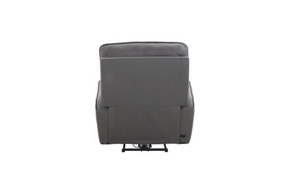 Bassett Club Level Kenneth Power Motion Wallsaver Recliner in Gunmetal Leather - Chapin Furniture