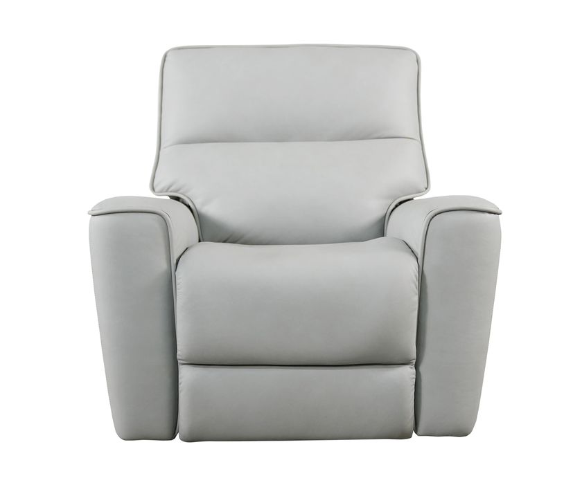 Bassett Club Level Kenneth Power Motion Wallsaver Recliner in Mist Leather - Chapin Furniture
