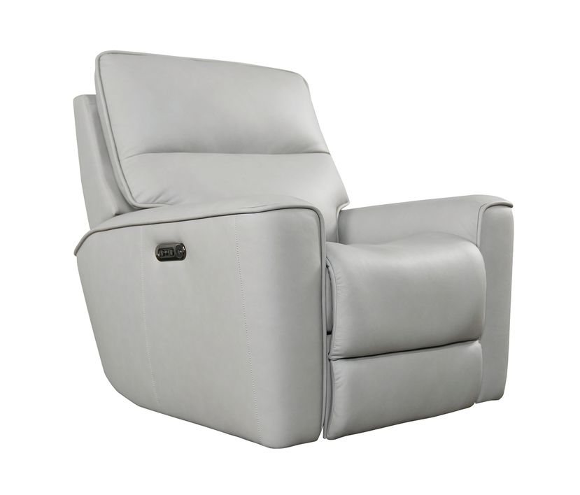 Bassett Club Level Kenneth Power Motion Wallsaver Recliner in Mist Leather - Chapin Furniture