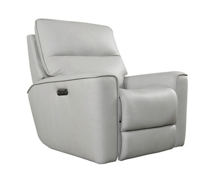 Bassett Club Level Kenneth Power Motion Wallsaver Recliner in Mist Leather - Chapin Furniture