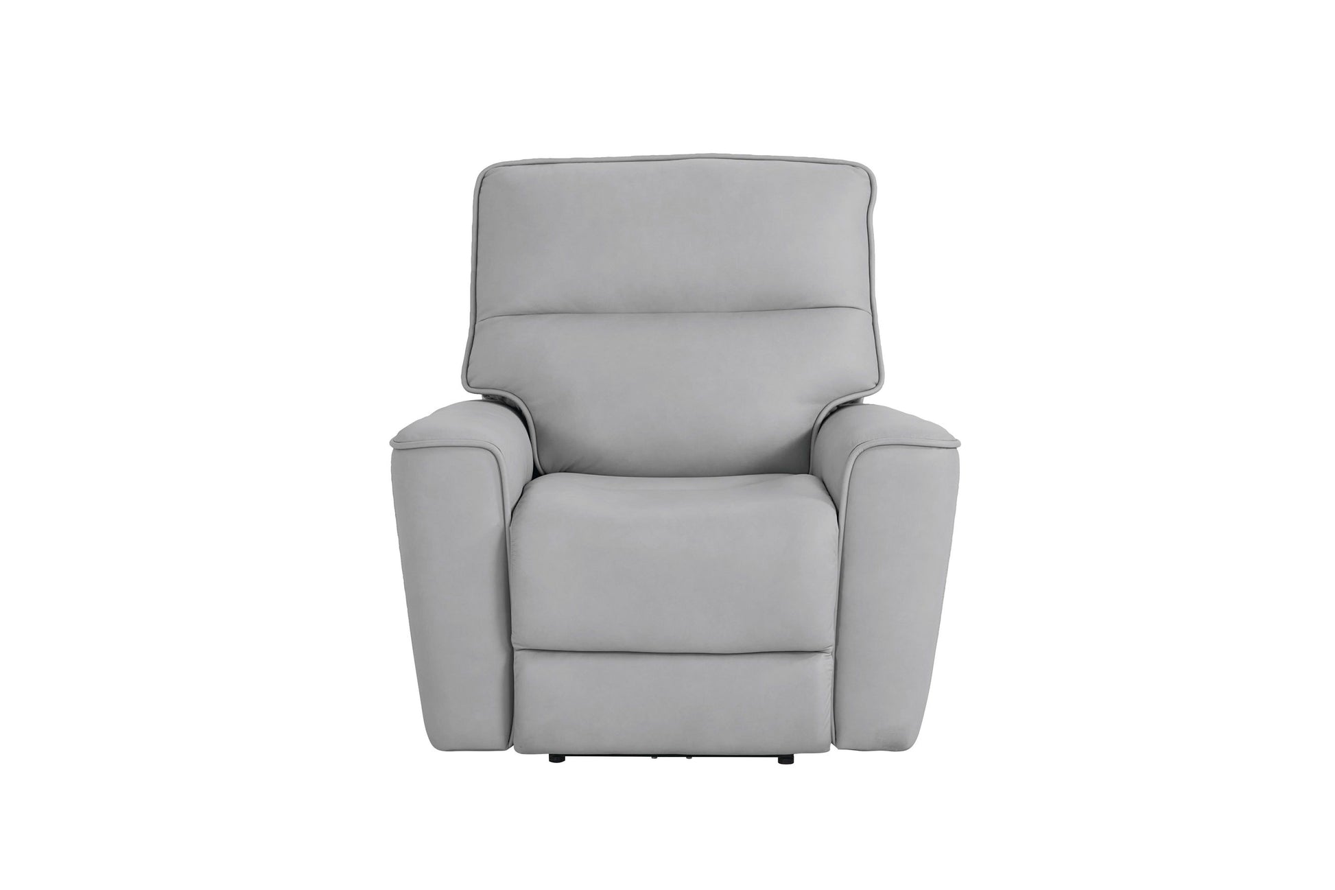 Bassett Club Level Kenneth Power Motion Wallsaver Recliner in Mist Leather - Chapin Furniture