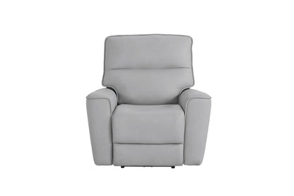 Bassett Club Level Kenneth Power Motion Wallsaver Recliner in Mist Leather - Chapin Furniture