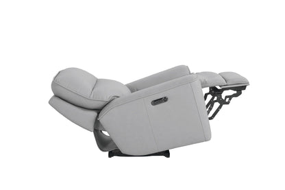 Bassett Club Level Kenneth Power Motion Wallsaver Recliner in Mist Leather - Chapin Furniture