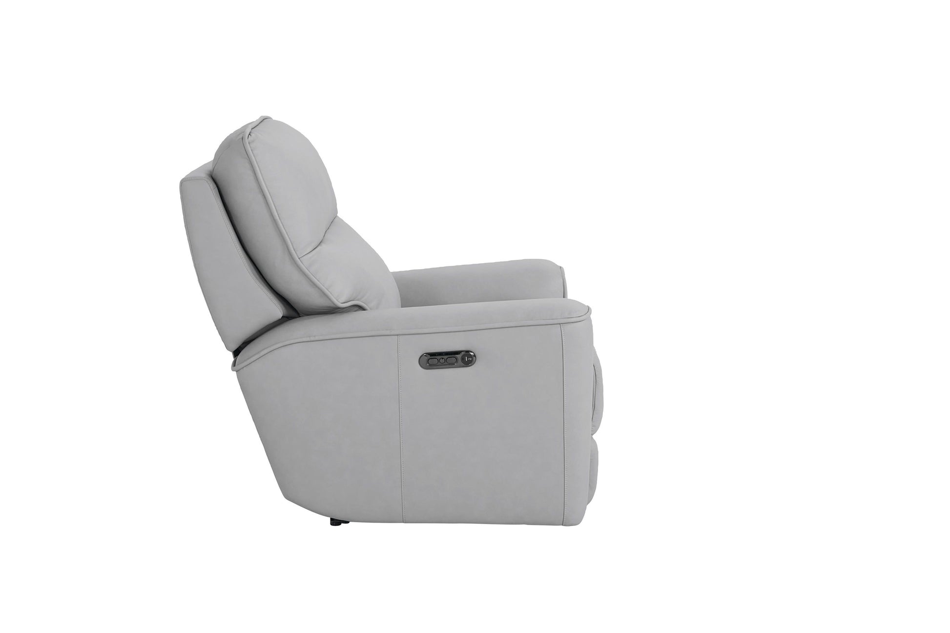 Bassett Club Level Kenneth Power Motion Wallsaver Recliner in Mist Leather - Chapin Furniture