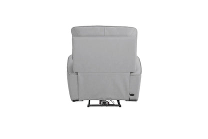 Bassett Club Level Kenneth Power Motion Wallsaver Recliner in Mist Leather - Chapin Furniture