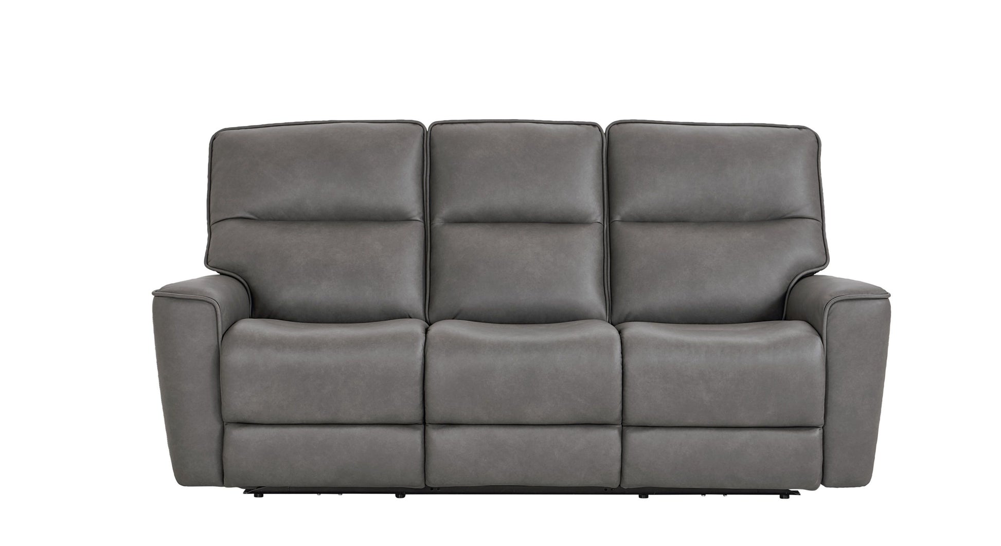 Bassett Club Level Kenneth Power Motion Sofa in Gunmetal Leather - Chapin Furniture
