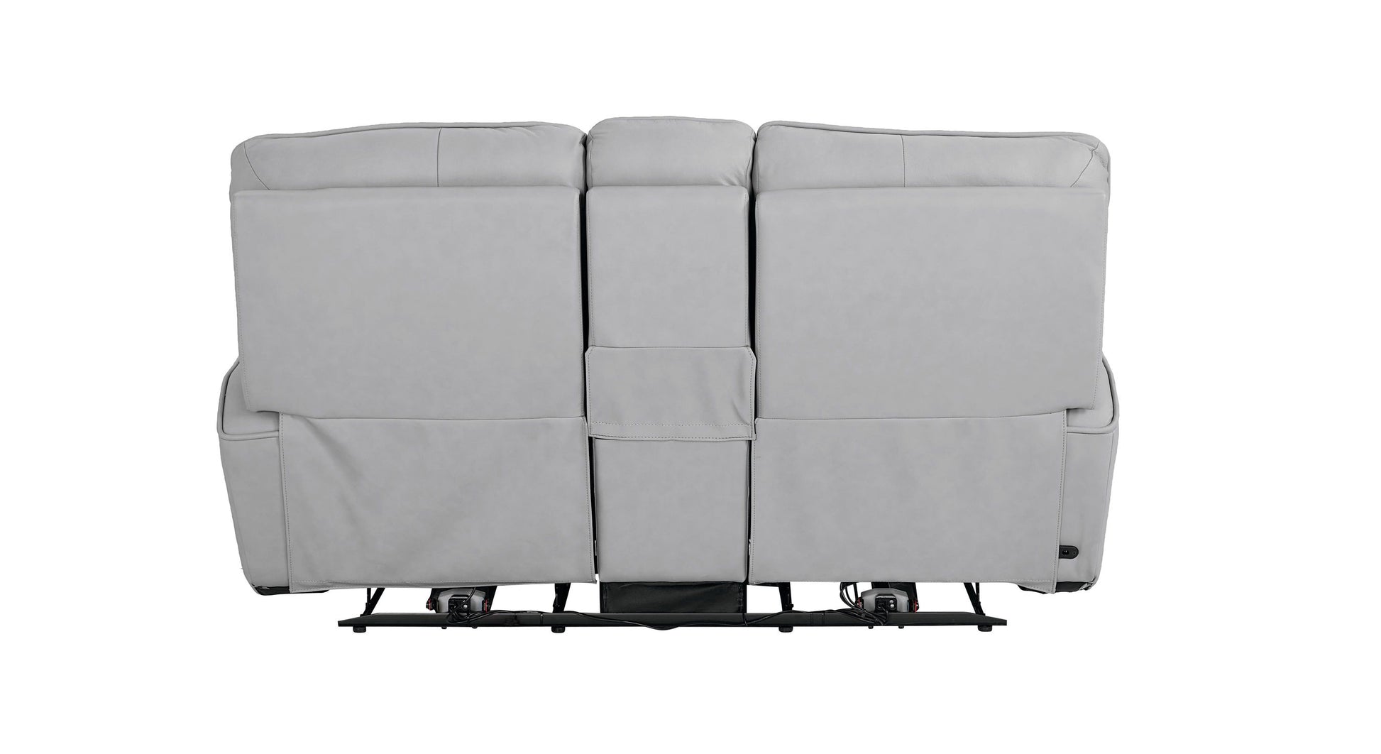 Bassett Club Level Kenneth Power Motion Consoled Loveseat in Mist Leather - Chapin Furniture