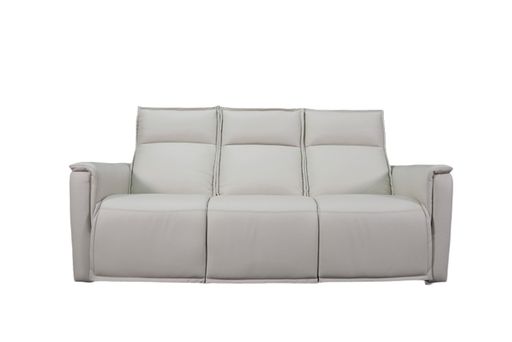 Bassett Club Level Chauncey Power Motion Sofa in Vanilla Leather - Chapin Furniture
