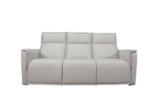 Bassett Club Level Chauncey Power Motion Sofa in Vanilla Leather - Chapin Furniture
