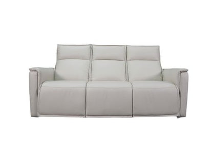 Bassett Club Level Chauncey Power Motion Sofa in Vanilla Leather - Chapin Furniture