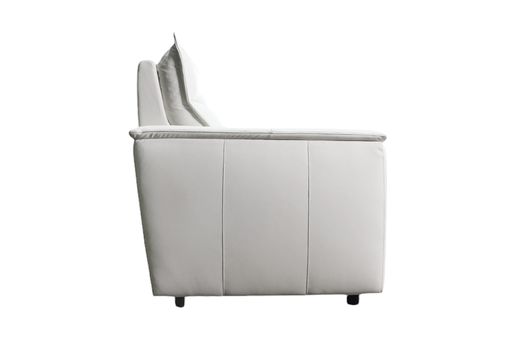 Bassett Club Level Chauncey Power Motion Consoled Loveseat in Vanilla Leather - Chapin Furniture