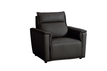 Bassett Club Level Chauncey Power Motion Recliner in Espresso Leather - Chapin Furniture