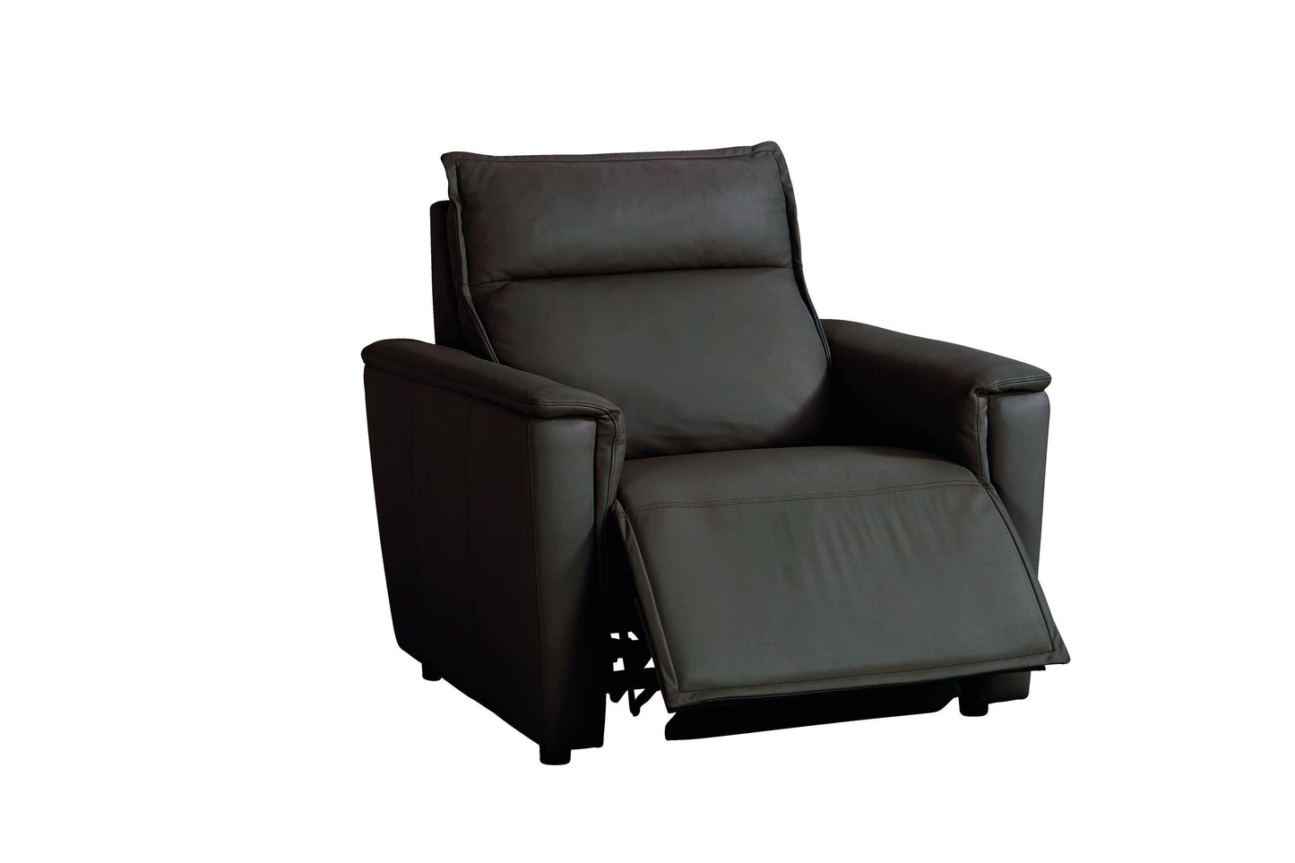 Bassett Club Level Chauncey Power Motion Recliner in Espresso Leather - Chapin Furniture