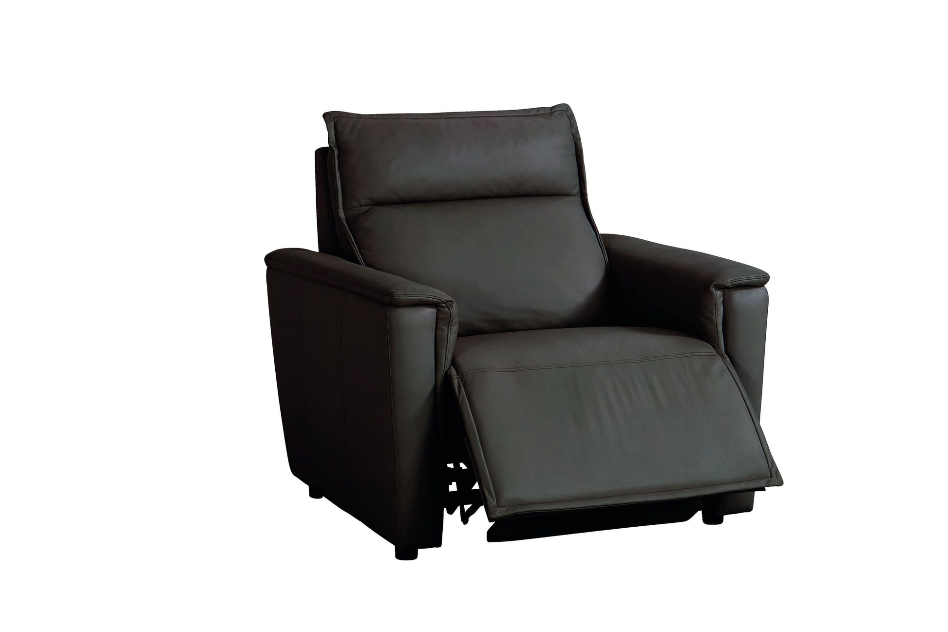 Bassett Club Level Chauncey Power Motion Recliner in Espresso Leather - Chapin Furniture