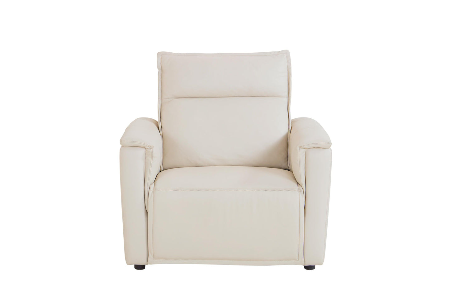 Bassett Club Level Chauncey Power Motion Recliner in Vanilla Leather - Chapin Furniture