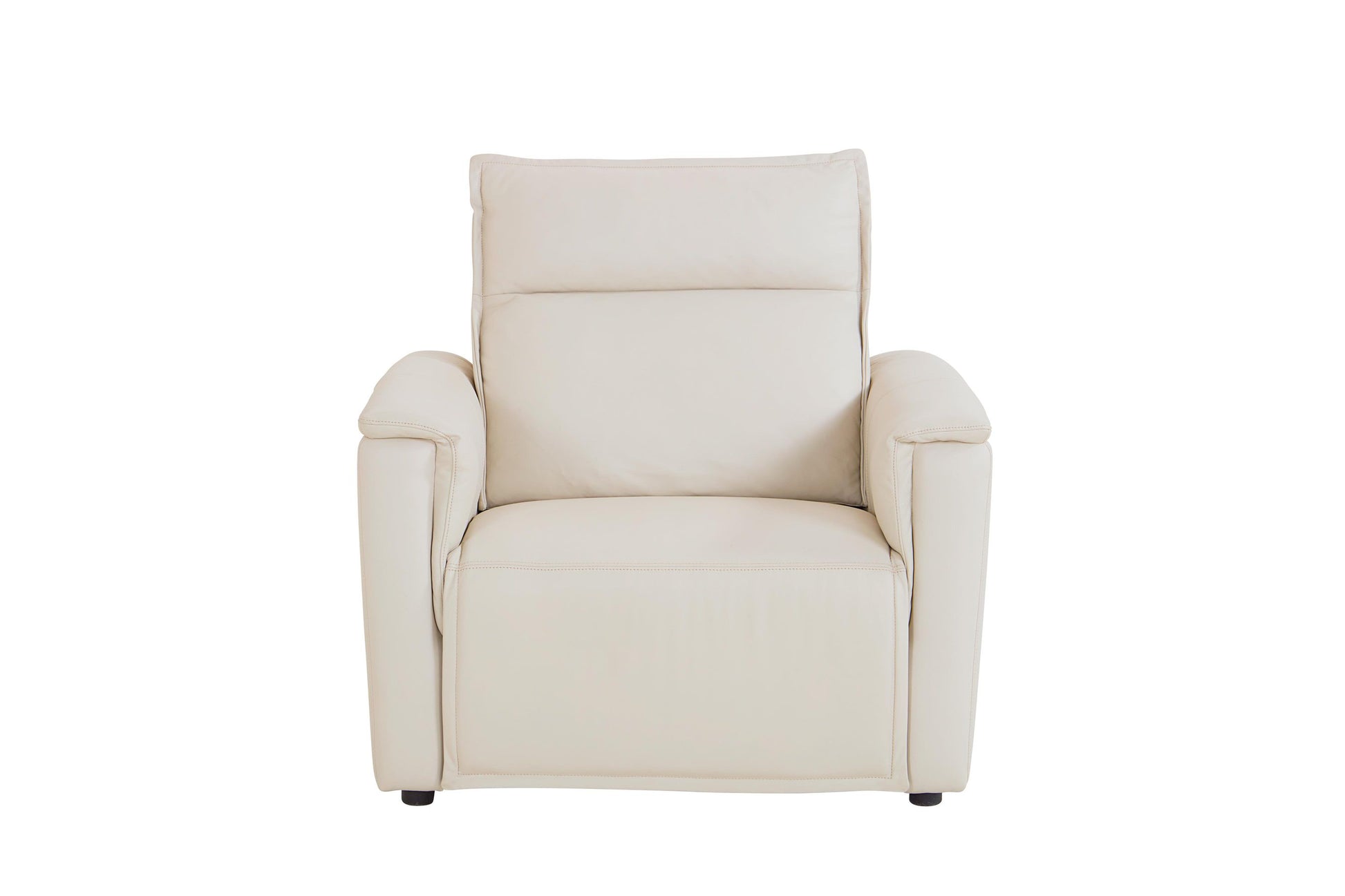 Bassett Club Level Chauncey Power Motion Recliner in Vanilla Leather - Chapin Furniture