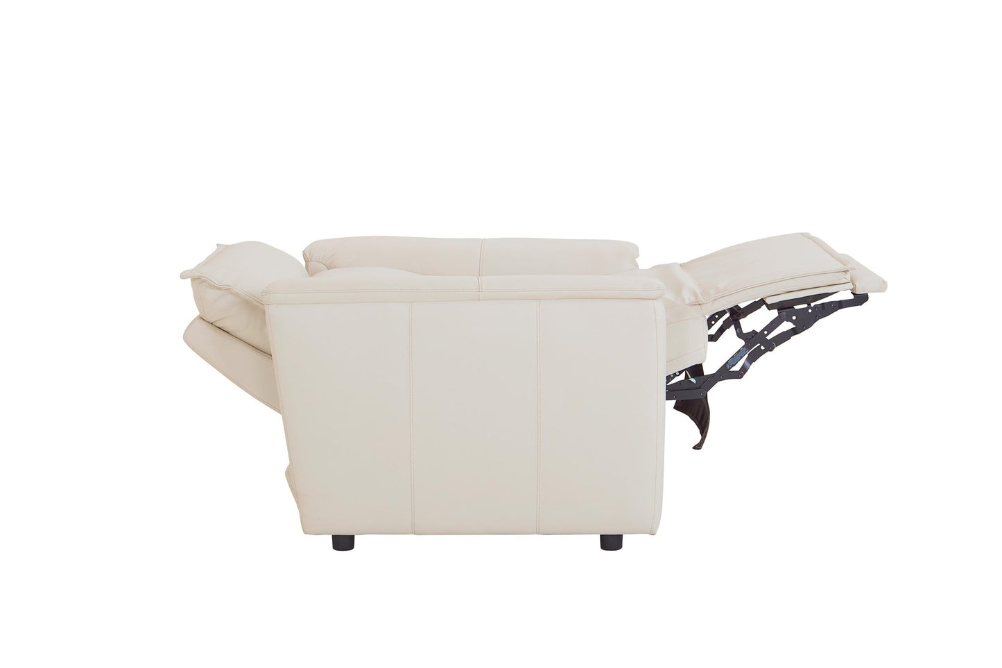 Bassett Club Level Chauncey Power Motion Recliner in Vanilla Leather - Chapin Furniture