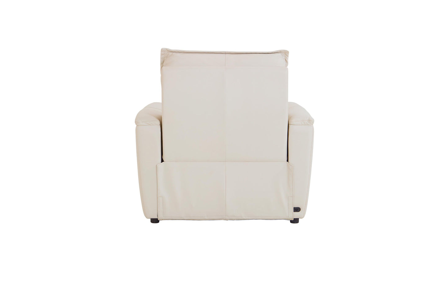 Bassett Club Level Chauncey Power Motion Recliner in Vanilla Leather - Chapin Furniture