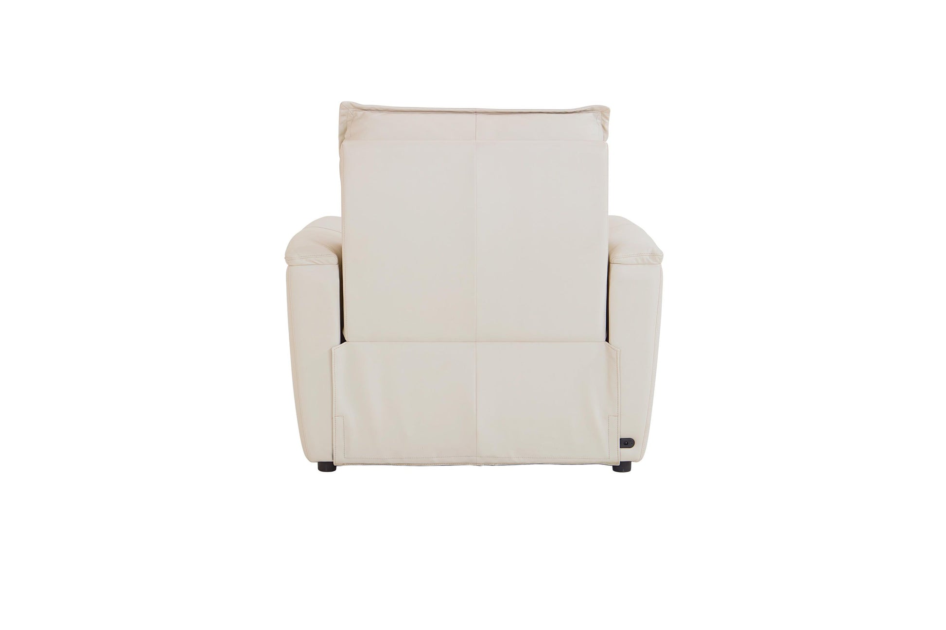 Bassett Club Level Chauncey Power Motion Recliner in Vanilla Leather - Chapin Furniture