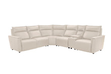 Bassett Club Level Chauncey Power Motion Sectional in Vanilla Leather - Chapin Furniture