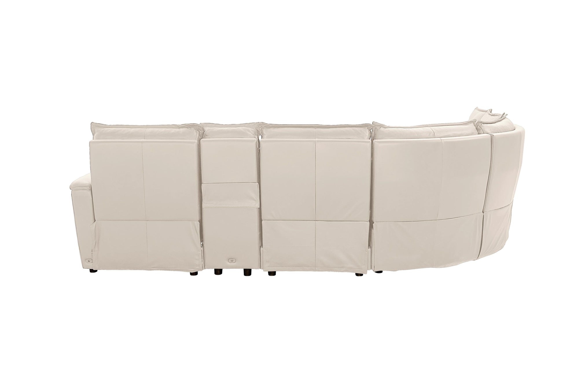 Bassett Club Level Chauncey Power Motion Sectional in Vanilla Leather - Chapin Furniture