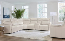 Bassett Club Level Chauncey Power Motion Sectional in Vanilla Leather - Chapin Furniture