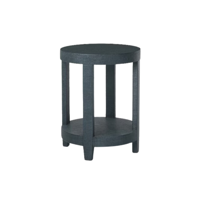 Ventura Raffia Round Lamp Table - Pacific Blue - Chapin Furniture