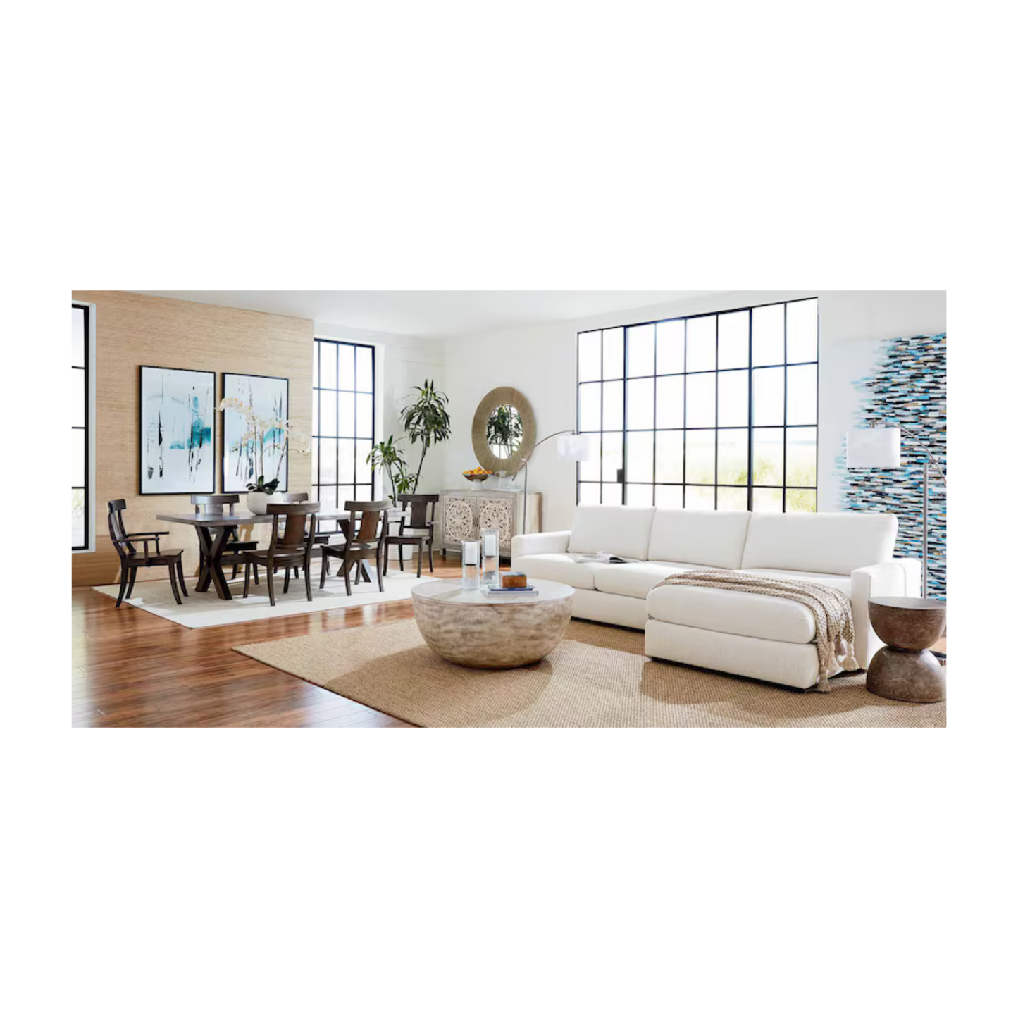 Tahiti Drum Cocktail Table - Copra White Gray - Chapin Furniture