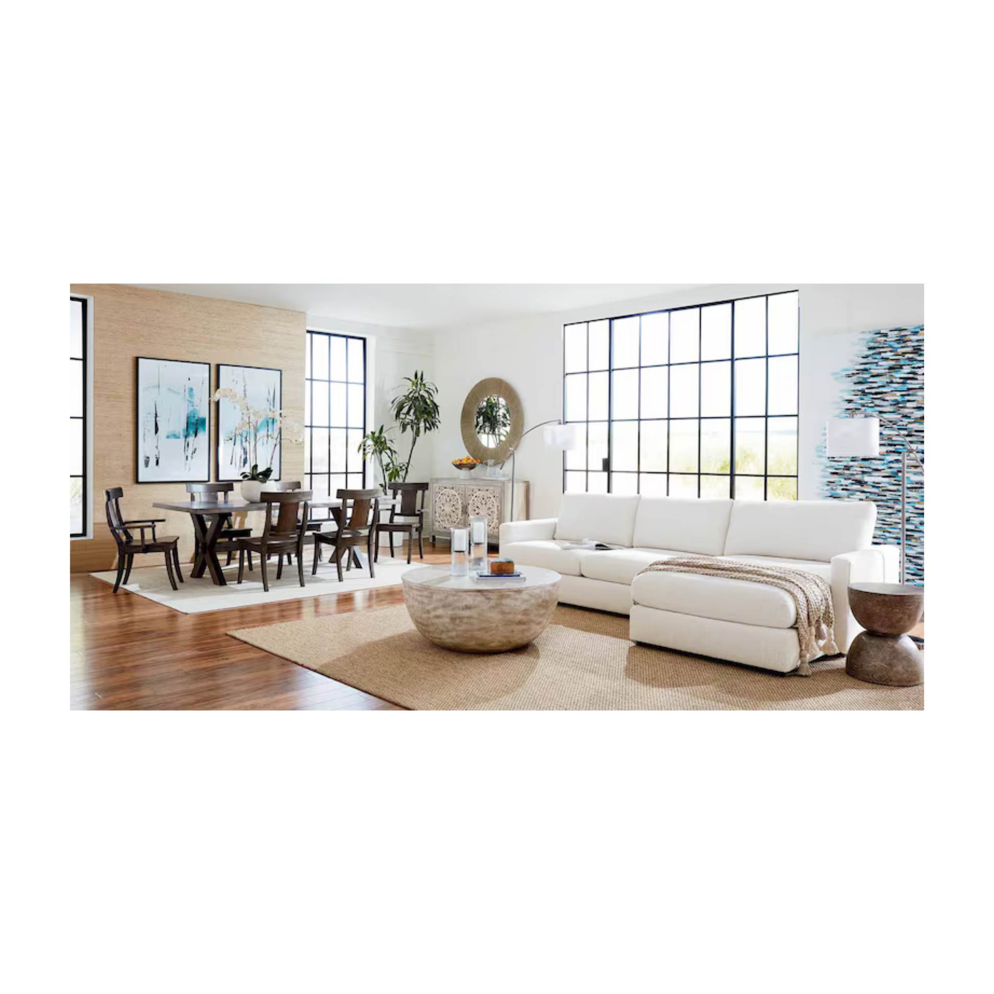 Tahiti Drum Cocktail Table - Copra White Gray - Chapin Furniture