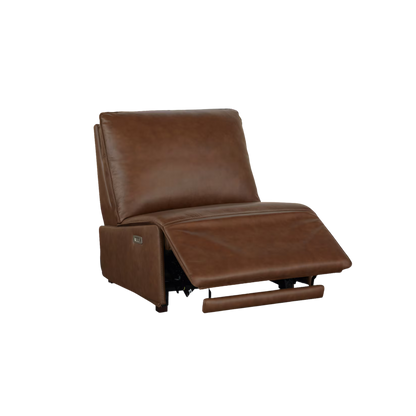 Everett Leather Armless Zero Gravity Power Recliner - Cork Leather - Chapin Furniture