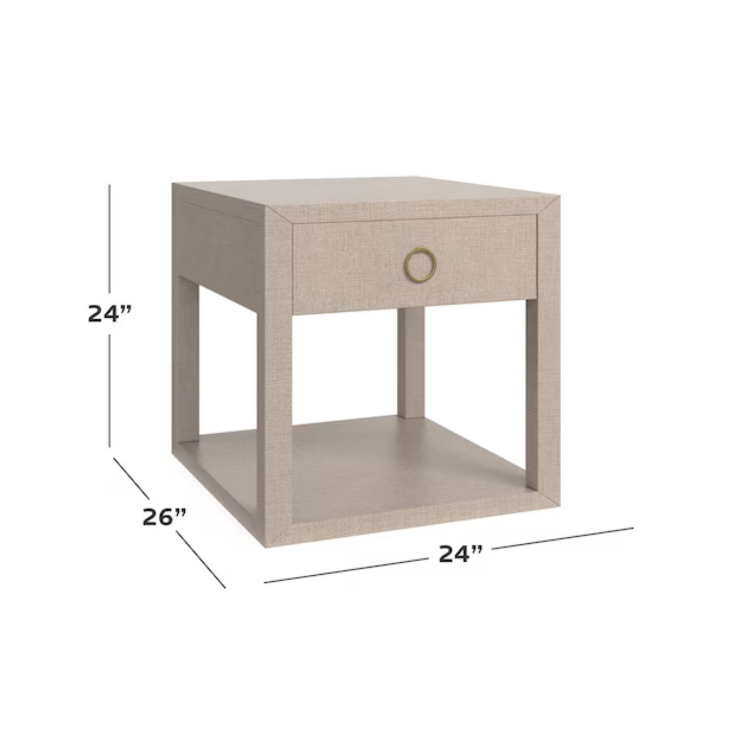 Ventura Raffia End Table - Sand Grey - Chapin Furniture
