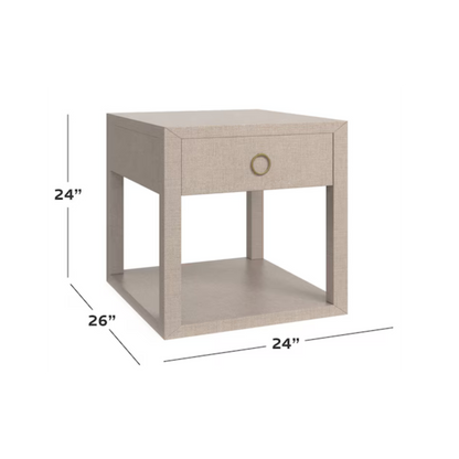 Ventura Raffia End Table - Sand Grey - Chapin Furniture