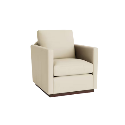 Myles Leather Thin Track Arm Swivel Chair - Custom - Chapin Furniture