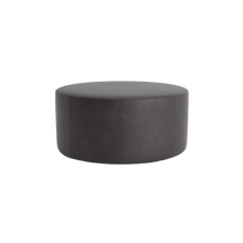 Kelly 38" Round Leather Ottoman - Custom - Chapin Furniture