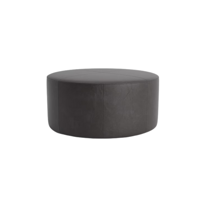 Kelly 38" Round Leather Ottoman - Custom - Chapin Furniture