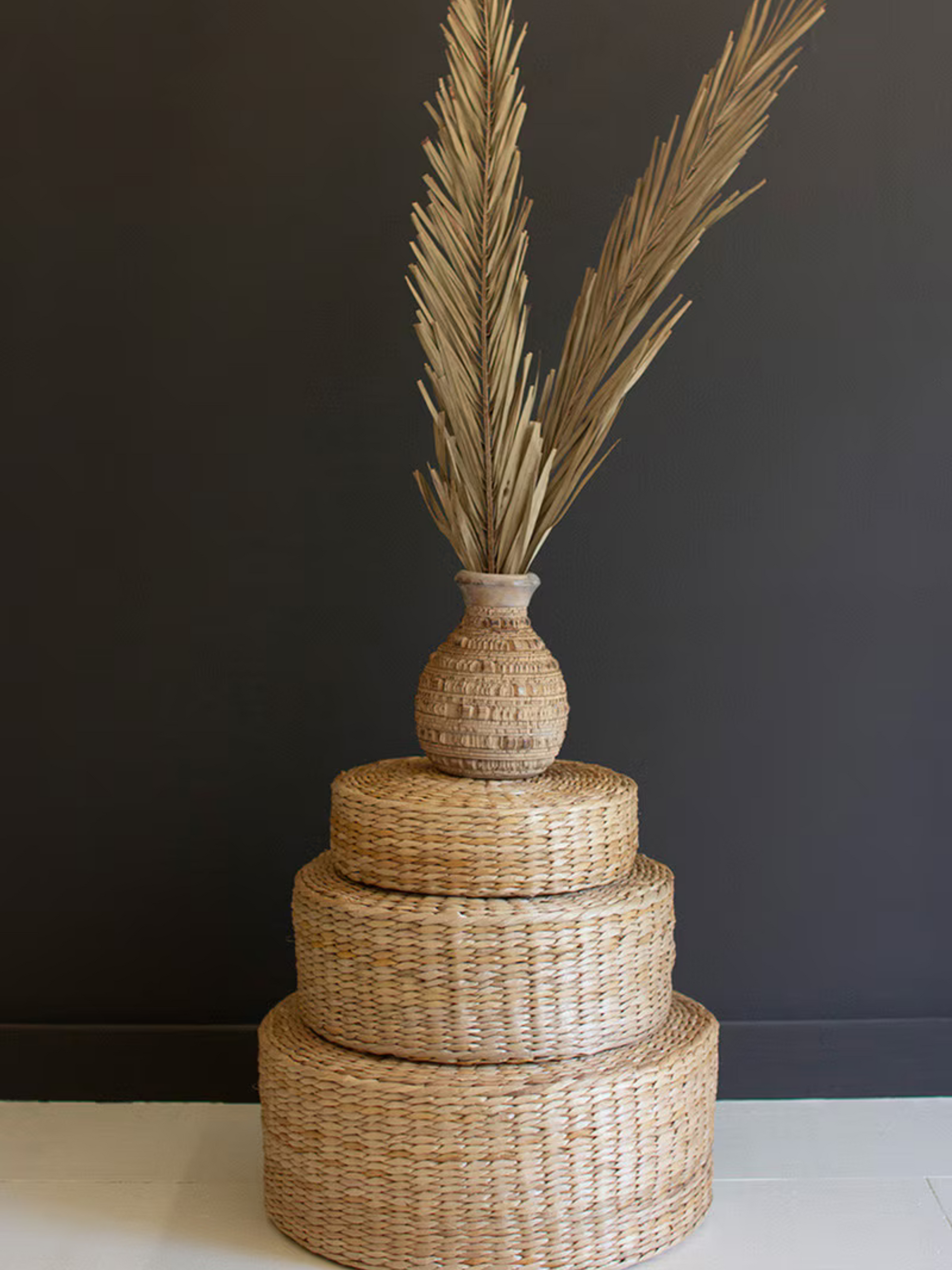 Set of 3 Tabletop Seagrass Risers - Chapin Furniture