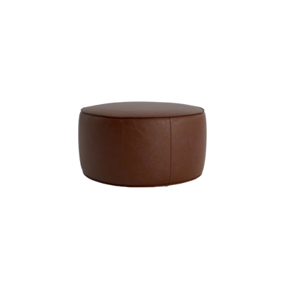 Rhonda Round Leather Ottoman - Custom - Chapin Furniture