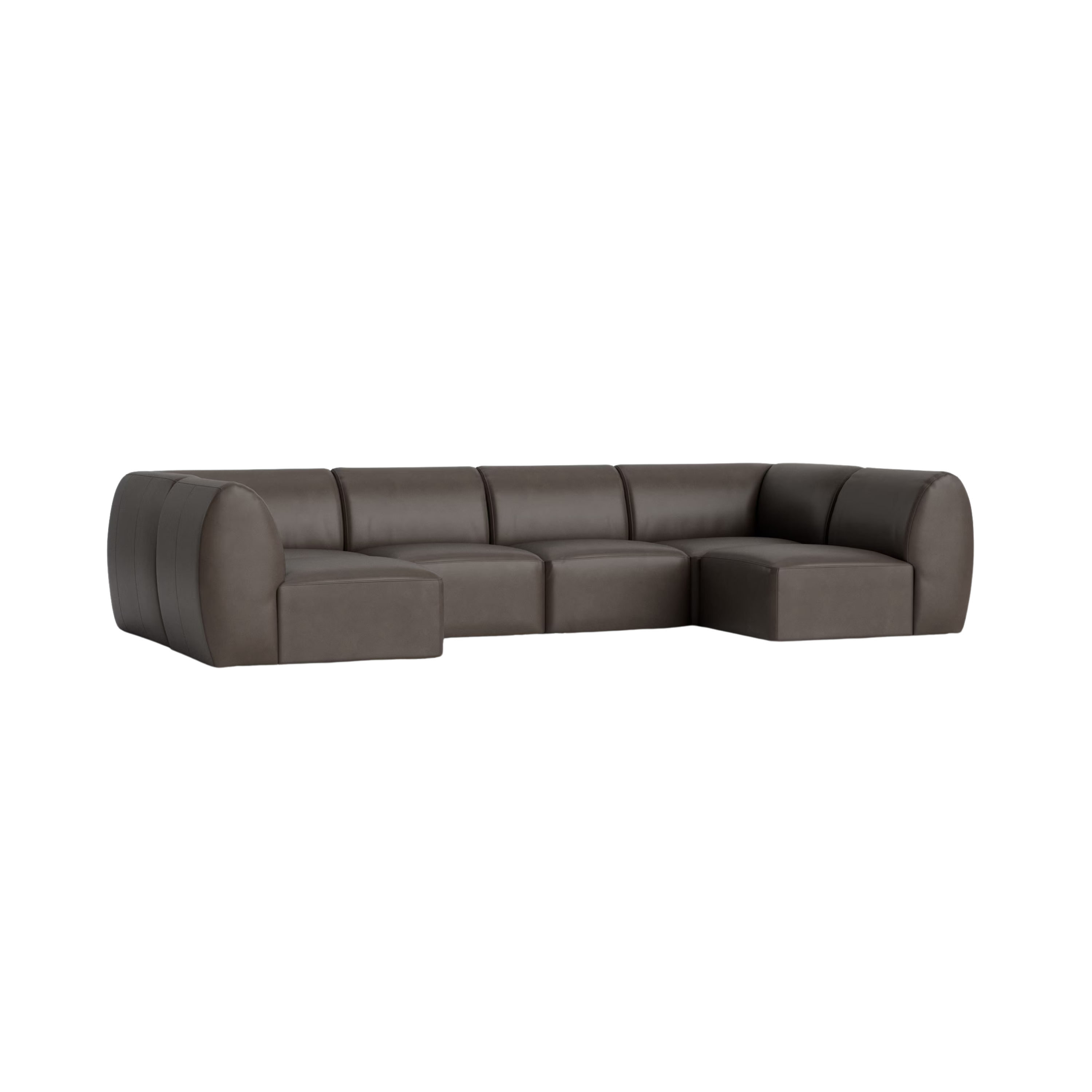 Clyde Custom Leather Modular Sectional Sofa - Thumbnail 5