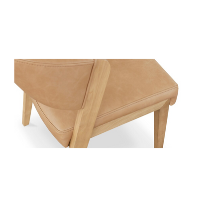 Asher Upholstered Faux Leather Dining Chair - Tan - Chapin Furniture