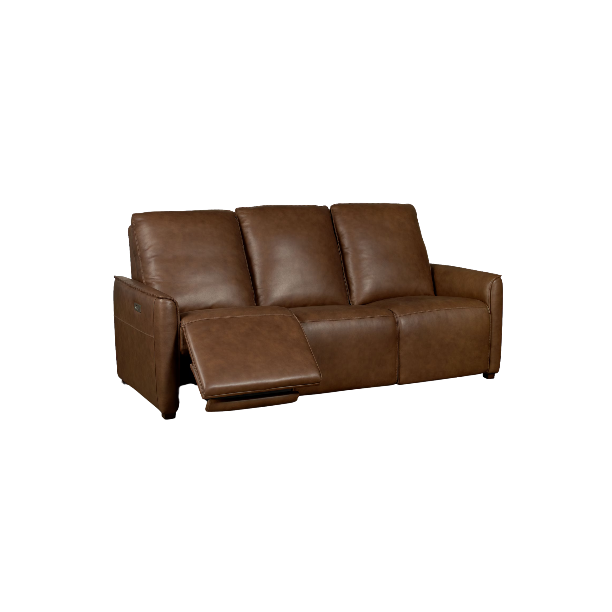 Everett Leather Reclining Sofa - Cork Leather - Chapin Furniture