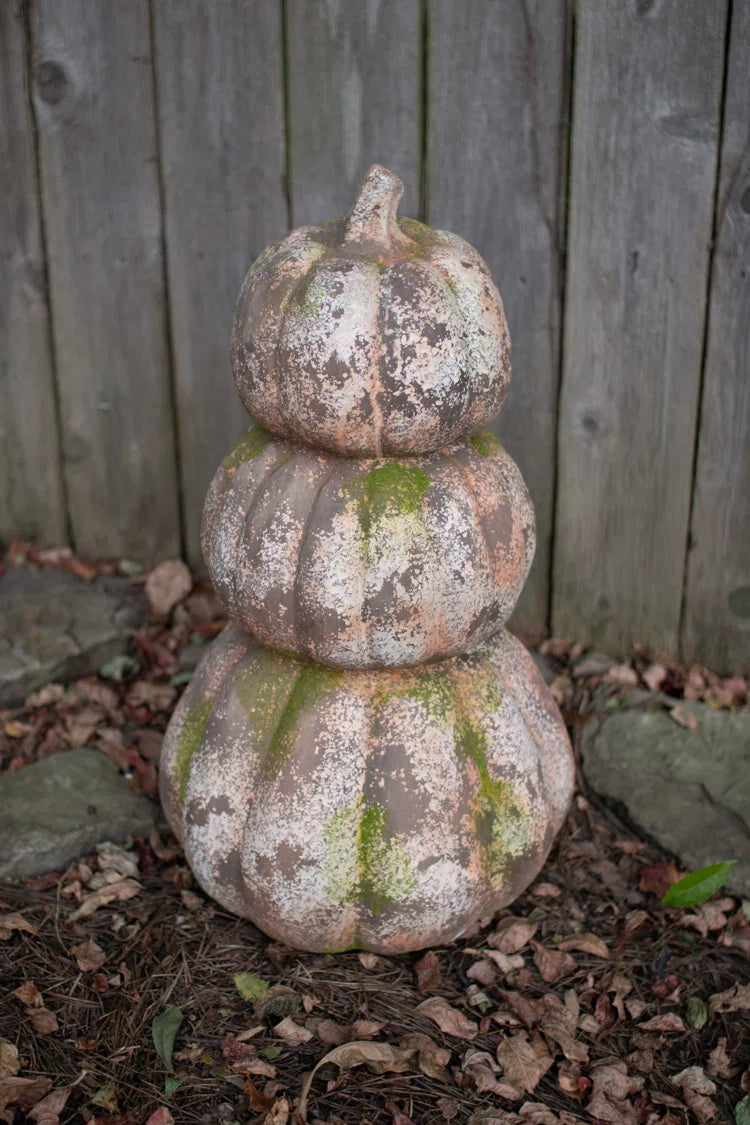 Three Stacked Faux Concrete Pumpkins - Chapin Furniture
